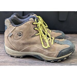 Merrell Chameleon Spin Waterproof, Brown Leather Boots, Youth 4 unisex